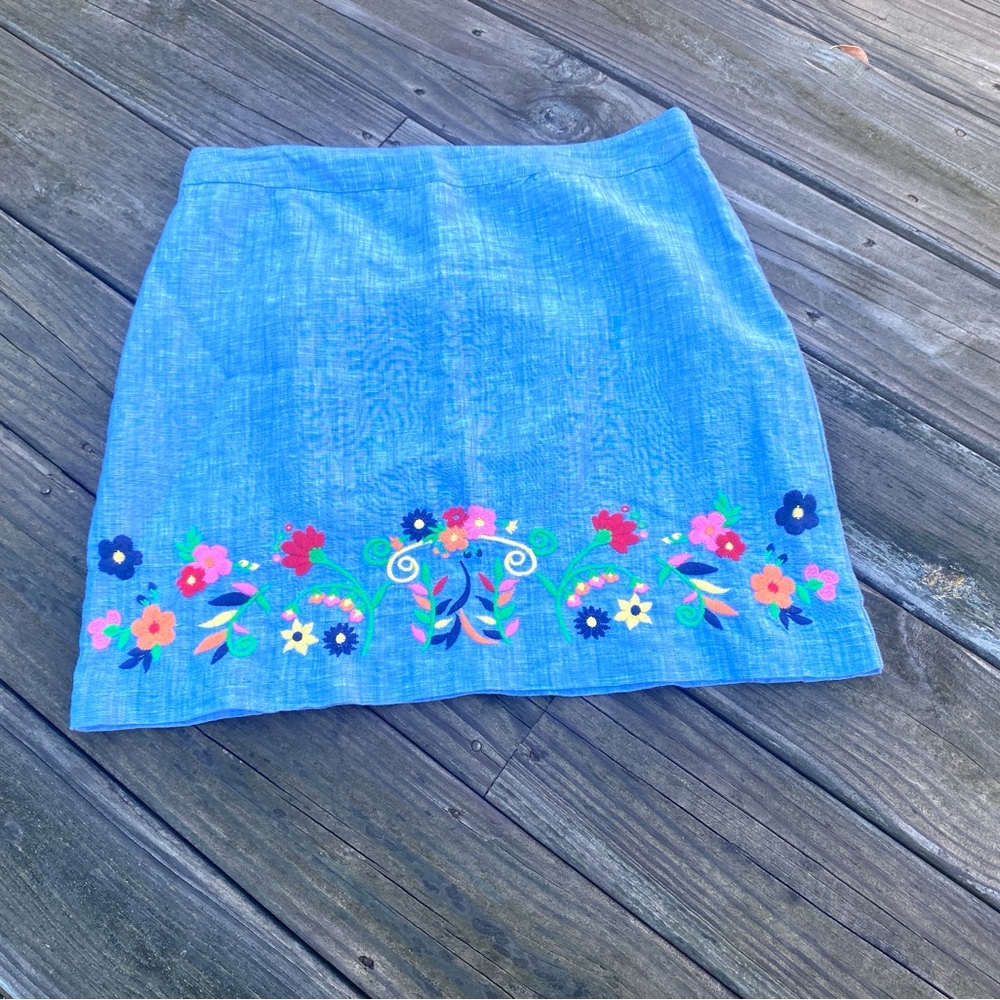 Talbots Embroidered A Line Skirt